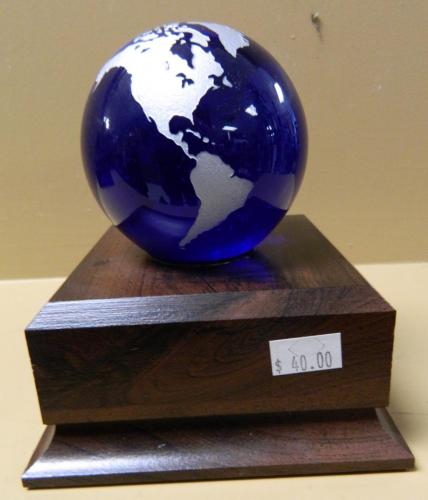 BLUE WITH SILVER GLOBE